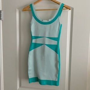 Marciano Two Tone Aqua Bandage Dress